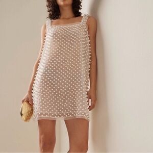 LoveShackFancy Kayana pearl mini dress